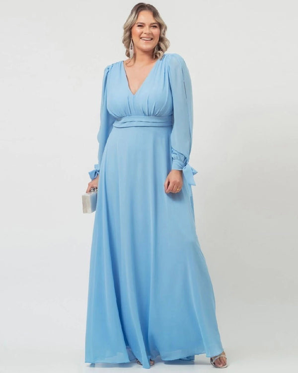 Vestido Paetê Plus Size manga longa