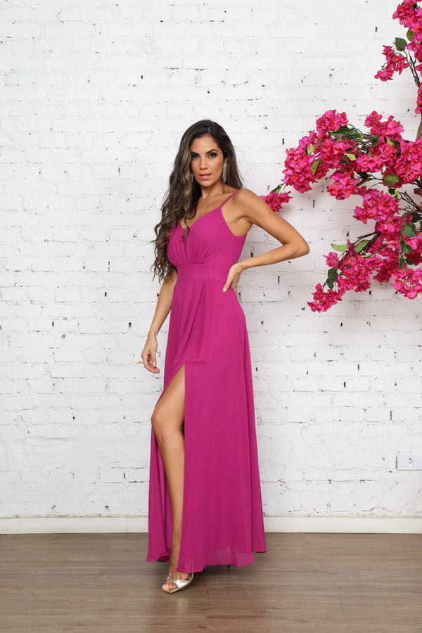 Vestido Mistral Longo em Chiffon