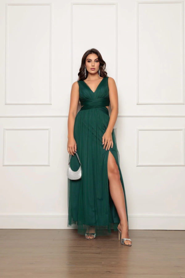 Vestido Mistério Longo em Tule