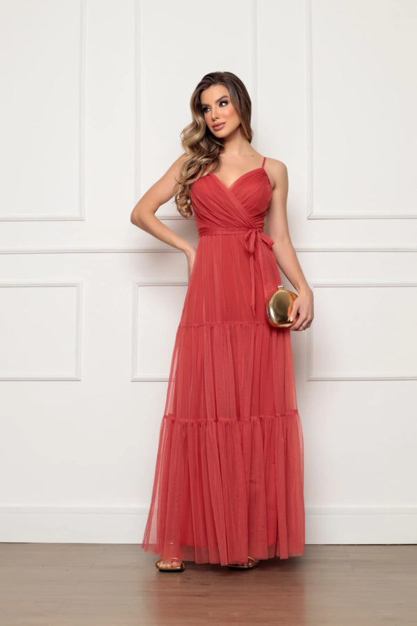 Vestido Melodia Longo em Tule