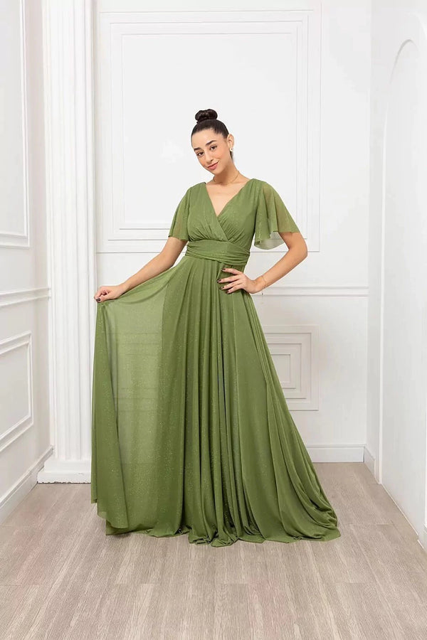 Vestido Standard com brilho manguinha curta