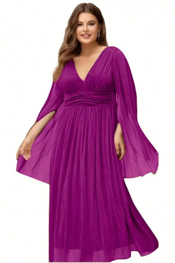 Vestido Poderosa Plus Size com manga capa longa