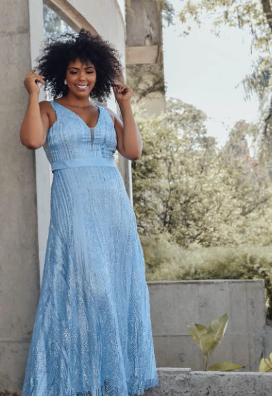 Vestido Moldura Longo